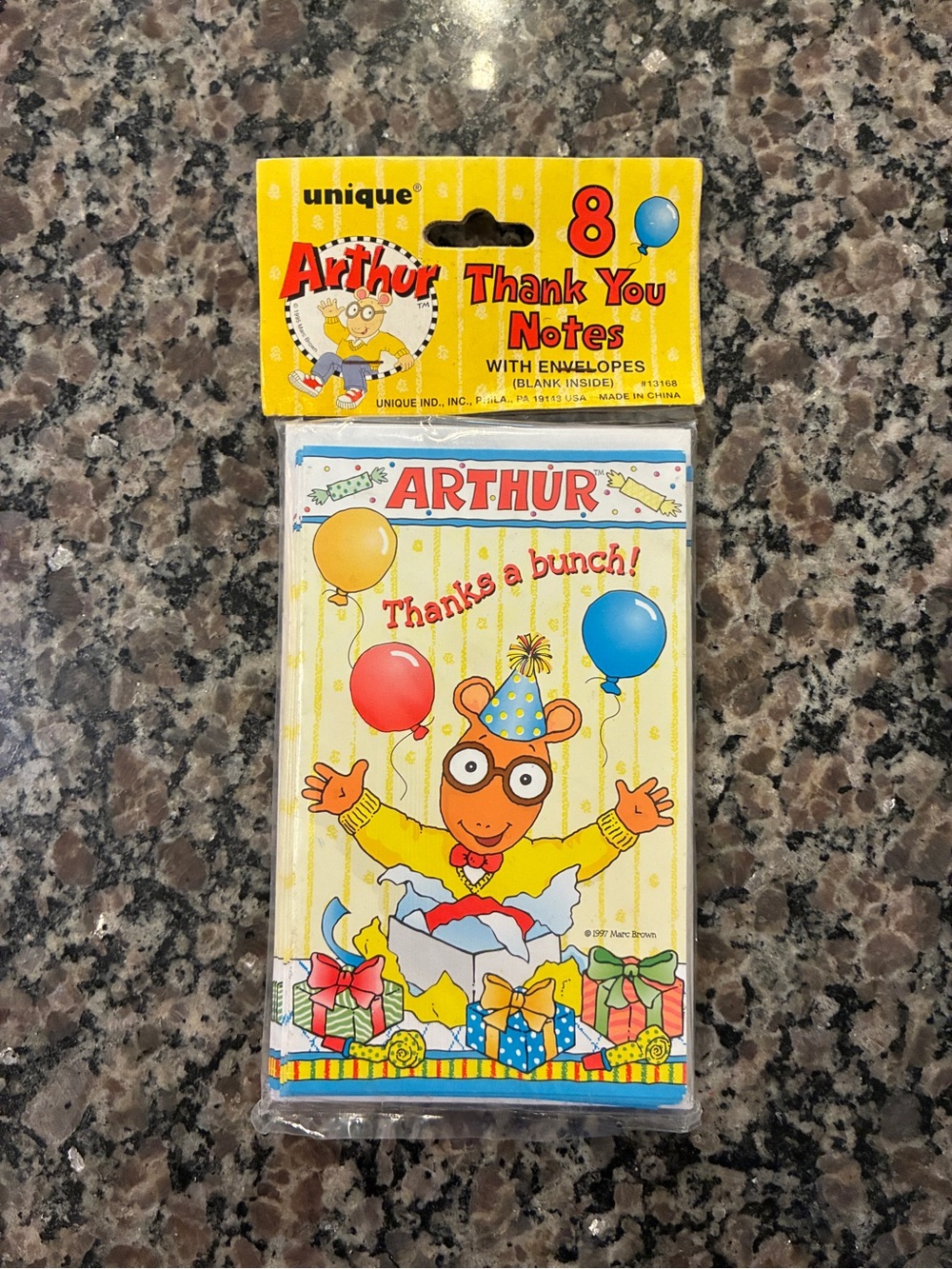 Arthur Thank You Notes - Yellow Balloon Design (8 Pack)